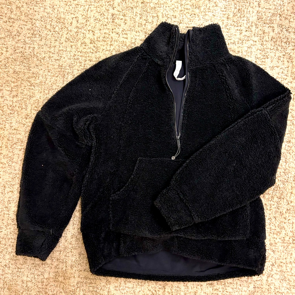 Lululemon oversized funnel neck scuba- black sherpa.